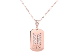 SANNIDHI® BTS Bangtan Boys Necklace Pendant Necklace for Women Girls Boys,Zirconia Jewelry Army Fans Gifts