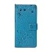 Produktbild Hülle für Samsung Galaxy M20 Case Elefant Muster Tasche Lederhülle PU Leder Handytasche Flip Cover Standfunktion Hardcase Etui Flipcase Handyhülle mit Halter Kartenfach Blau