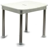 Primanova M-KV33-01 Eucalyptus Stool, Max. 100 kg Capacity, 37 x 34 x 30 cm, White