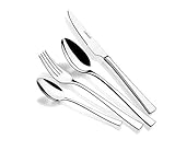cubiertos ikea Espesor 2.5 mm Monix Módena - Set de cubiertos de 24 piezas con cuchillo chuletero, acero inoxidable 18/10, diseño contemporaneo, acabado pulido brillante, espesor 2.5 mm (6 comensales)