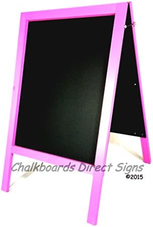 LARGE WEATHERPROOF PINK HEAVY DUTY CHALKBOARD A BOARD FRAME SANDWICH PAVEMENT SIGN BLACKBOARD 1000mm x 610mm DOUBLE SIDED