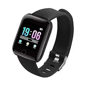 HUG PUPPY Bluetooth ID116 ATQ Wireless Smart Fitness Watch for Boys,Men,Kids,Women Sports Watch Heart Rate, and BP Monitor, Calories Counter