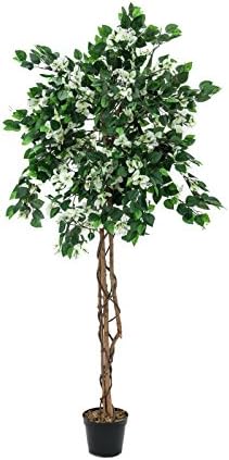 artplants.de Artificial Bougainvillea with 1.000 leaves, white, 5ft/150cm - Artificial tree/Decoration plant