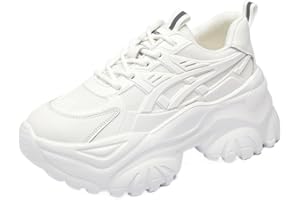 JXPXBAO Leichte Trainer mit Dicker Sohle für Frauen, die lässige, atmungsaktive Laufschuhe tragen, Retro-Sneakers mit rutschfesten, stoßdämpfenden Schuhen für draußen