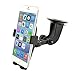 Price comparison product image Best Car Phone Holder in Car Holder Car Mount Universal Cradle Windshield Apple , Samsung , HTC Adjustable Windshield Holder Cradle with Strong Sticky Pad for iPhone 7/6S/6s Plus/6/6 Plus/5S/5C/SE, Galaxy Note 4/3, Galaxy S5 S6/ S6 Edge/S7/S8 Edge and Other Android Smart Phone