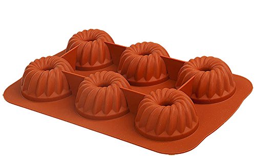 baekka Muffin-Backform Gugelhupf terracotta 6er Form, Silikon-Backform