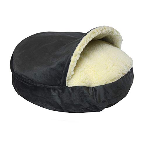 Snoozer Luxury Orthopedic Cozy Cave Pet Bed, Large, Anthracite by Snoozer