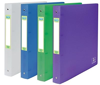 Elba 64899 Classeur Polypropylène 2Nd Life 5/10E Recycle A4+ Dos 40 mm 4 Anneaux Ronds Translucide