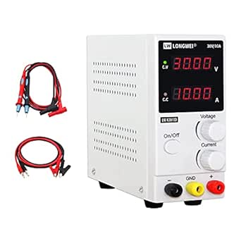 DC Power Supply Variable,0-30V /0-10A,（precision 00.01V，00.01A）4-Digital LED Display Adjustable Switching Regulated Power Supply Digital,with Alligator Leads UK Power Cord Used for Spectrophotometer