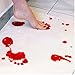 Produktbild Wokee Halloween Blut Matt Badteppich, Badematte Blutspur Fußspuren Badematte Teppich Wasser Rutschfest-Blutige Badematte Farbwechsel Blatt verwandelt Sich rot nass Machen Sie blutende Fußabdrücke