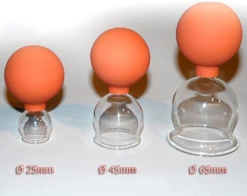 Suction Bottles 3 in SET with Pump 25-45-65 Cupping Glass Feuerlos New