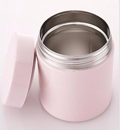 MDRW-Stainless steel flask, congee, soup, bottle, baby solid food, spoons, bag, stewing pot,500ML pink