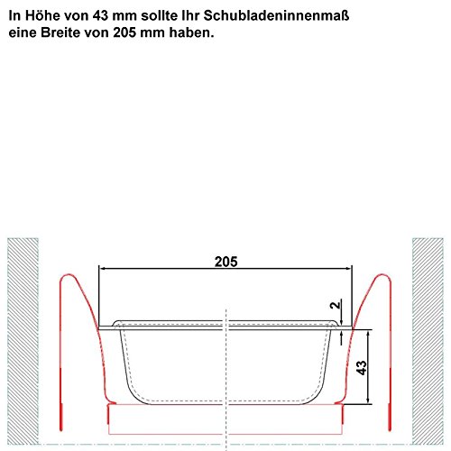 SO-TECH® Besteckeinsatz ORGA-BOX II für Nobilia 30er Schublade (462 x 205 mm) silbergrau - 3