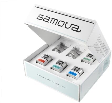 Samova Tasting Box Comfort – 2 Tea Glasses and 4 Mini Size Jars 15-20g im Karton, 1 Pack (1 x 75g)