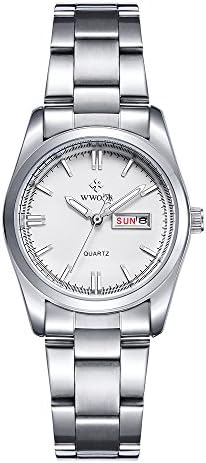 WWOOR Womens Analogue Quartz Wrist Watch Stainless Steel Watchband Luminous Watch Business Dress Watches Waterproof Wristwatch +Watch Box