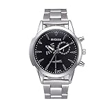 Herren Uhr Anastasia. Herrenuhren Herren BeiläUfig GeschäFt Runde Edelstahl Sport Analoge Quarzuhr Herren Armbanduhr Herrenuhr Angebot,Mann Beobachtet,Bralette Uhr Geschenk,Uhr Herren Schwarz