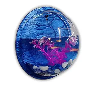 Wall Hanging Acrylic(not Glass) Fish Bowl 9 inch Medium Size (not Large)