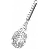 Orret Home Helezon Yaylı &Ccedil;ırpıcı &ndash; 304 Paslanmaz &Ccedil;elik Makarna &Ccedil;ırpıcı & &Ccedil;ırpma Teli, Yaylı Spiral Tasarım, Kıvamlı Yumurta, 