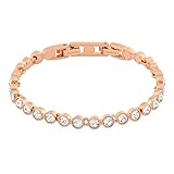 Swarovski Tennis Armband, weiss, rosé Vergoldung