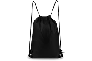 KEQAR Sac à dos à Cordon de Serrage pour Sport, Natation, Piscine, Basket-ball, Plage (Noir)