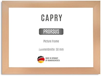 CAPRY PRORSUS 50 mm made to measure picture frame for 65 x 85 cm images, colour: maple, handmade MDF frame with break resistant anti-reflex artificial glass pane and sturdy MDF backing, frame width: 50 mm, outer dimensions: 73,6 cm x 93,6 cm