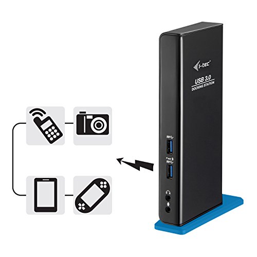 i-tec USB 3.0 Dual Docking Station für Tablets und Notebooks HDMI DVI 2x Full HD+ 2048×1152 + USB Charging Port für Tablet 4x USB 2.0 Port 2x USB 3.0 Port Gigabit Ethernet, Audioausgang , Mikrophoneingang, Für Notebook Ultrabook Tablet ab WIN 8.0 - 6