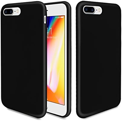 iPhone 8 Plus Case, Mutural Liquid Silicone Gel Rubber for iPhone7/iPhone8 plus, iPhone cover with attractive rhombus cell (iPhone7/8 Plus, Black)