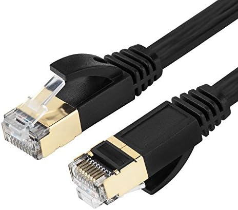 Ethernet Cable 5m, VILICONTY CAT7 Network Cable Flat LAN Patch Cord RJ45 STP Gold Plated Lead (2Pack)