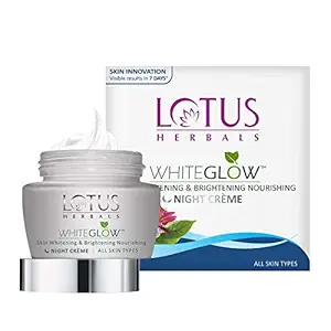 Lotus Herbals White Glow Skin Whitening and Brightening Nourishing Night Cr?me | 60g