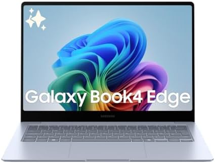 Samsung Laptop Galaxy Book4 Edge, Display da 14", Windows 11, Snapdragon Elite X, 16GB RAM, 512GB SSD, Sapphire Blue [Versione italiana]