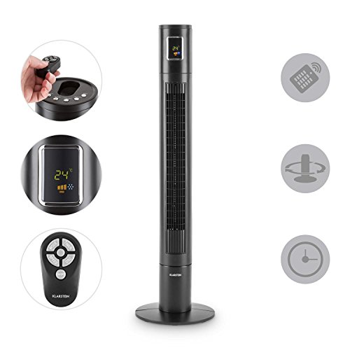 Klarstein • Highwind • Ventilator • Turmventilator • Säulenventilator • mit Fernbedienung • Oszillationsfunktion 90° • Timer • 3 Geschwindigkeitsstufen • Innenraumtemperaturanzeige • 3 Ventilationsmodi • LED-Display • Turmdesign • sparsam • schwarz - 3