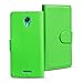 Produktbild Conie Handyhülle für Wiko Jerry 2 - Bookstyle- Klapp- Serie, Etui aus PU Leder, Jerry 2 Booklet Flip Hülle Grün