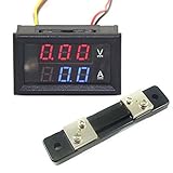 led spannung strom kennlinie Messen Sie Strom: 50A Aihasd 100V Digital Voltmeter Amperemeter 50A LED Digital Spannung Strom Panel Rot Blau Shunt