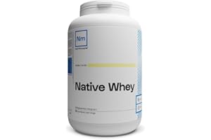 Nutrimuscle Whey Native 1kg Vanille - Protéine Whey jusqu'à 80% de protéines par dose - 28,6 g de Protéines par does - Lait français - Musculation et Fitness - Prise de Muscle