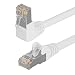 Produktbild HB Digital Netzwerkkabel LAN Kabel 90° Winkel RJ45 Stecker 2m 200cm cat 6 weiß Weiss Kupfer Profi S/FTP PIMF LSZH Halogenfrei RoHS cat. 6 Cat6 AWG 27/7 RJ45 Port Ethernet Netzwerk AWG27 Patchcable