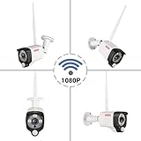 【Indoor/Outdoor Wireless Kamera】: Wetterfestes Metallgehäuse ist perfekt für den problemlosen Einsatz im Innen- und Außenbereich, auch an regnerischen oder verschneiten Tagen. Die 2-Achsen-Montagehalterung ermöglicht Ihnen die Kamera flexibel an der Wand oder der Decke zu montieren.