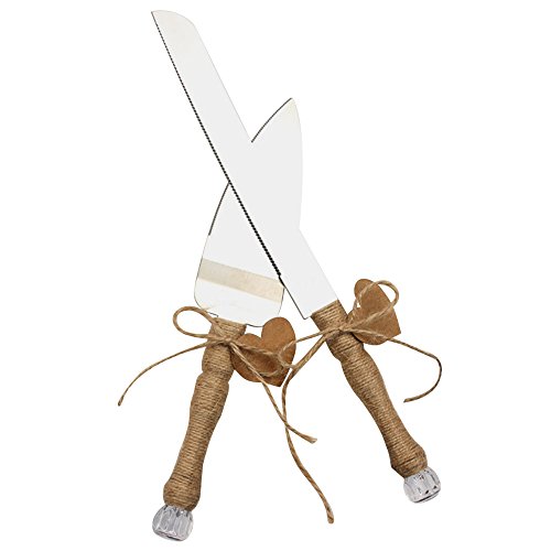 Gosear 1 Pair Edelstahl Kuchen-Cutter Messer Schaufel Backen-Tools für Hochzeit Geburtstag Partei Kuchen Cookie Gebäck Fräser Spaten-Tools A