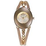 CWYPB Damenschlanke Knochenkettenuhr, Mode-Quarz-Armband Uhr Lady Metall Wasserdichte Watch zum Weihnachtsgeburtstag Valentine es Day (5 Farben),B