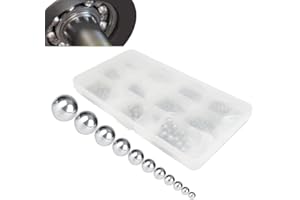 OTTYMO 510 Pcs Bolas de Acero Bolas Rodamientos Bicicleta Bolas de Repuesto para Rodamientos de 2mm 2.5mm 3mm 3.5mm 4mm 4.5mm 5mm 5.5mm 6mm 7mm 8mm para Pintura Proyectos de Bricolaje y Tirachinas