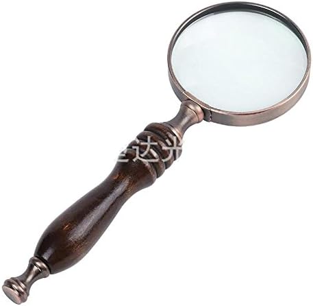 Handheld Ebony handle Retro style Metal magnifying glass Suitable for the elderly jewelry identification Students read