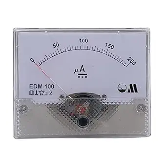 Om Meters EDM-100 Rectangular Moving Coil Analog Panel Meter 200uA Micro Ammeter (100mm 80mm) Flush type