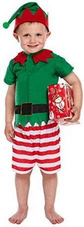 Kids Elf Costume Santa's Little Helper Children Christmas Fancy Dress Girls Boys