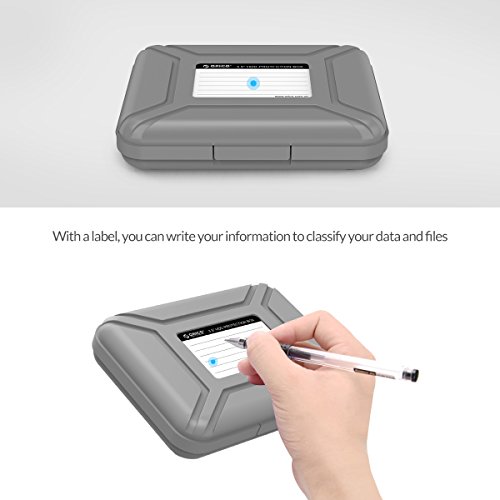 ORICO Festplattentasche Schutztasche Schutzbox (3.5″, Grau, 5 Stück) – Aufbewahrungstasche für 3,5 Zoll Festplatten Western Digital WD Seagate Toshiba Samsung Intenso - 3