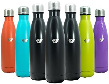Visotech Insulated Stainless Steel Vacuum Flask/Water Bottle Double-walled &amp; Dishwasher Safe for Outdoor Sports, Hiking, Running (500ml, Matt Black)