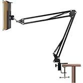 Masa&uuml;st&uuml; Ayarlanabilir Tablet Tutucu Kol &ndash; 360&deg; D&ouml;nebilen, Yaylı Metal Kollu, Masa Kelep&ccedil;eli Tablet Tutuculu Stand (siyah)