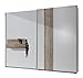 Produktbild fresh to go 636617 Schwebetürenschrank, 250 x 218 x 65 cm mit zwei Schubkästen, Front und Korpus Alpinweiß / Absetzungen San Remo Eiche Nachbildung