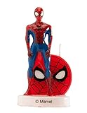 Kerze Figur Generique - Superhelden Spiderman-Kuchenzubehör rot-blau 6cm