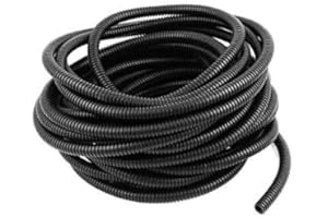 Uotyle Wellrohr, PP Leerrohr 5m Kabelrohr Flammhemmend Kabelschutzrohr Wasserdicht Flexibel Rohr Für Kabelschutz Schwarz Elektrorohr (AußenΦ:21,2mm,Innenφ17mm)