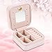 Produktbild Mini Schmuckschatulle Kosmetik,Make-up Schmuckkästchen, Reisen Ohrringe,Halskette, kleine Schmuckschatulle für Ringe, Ohrringe,cremefarben (2#)