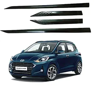 EXCELENCE Shinny Black with NIOS Self Design Car Side Beading/Car Side Garnish/Car Door Garnish/Door Lining for Hyundai Grand I10 NIOS 2020 (Set of 4 Pieces)